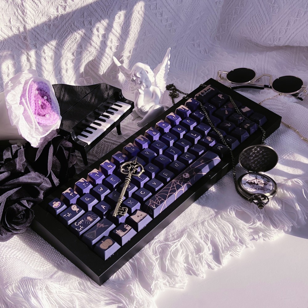 Bruxa festa Halloween tema Keycap PBT botão de sublimação teclado mecânico único Original fábrica alta conjunto completo