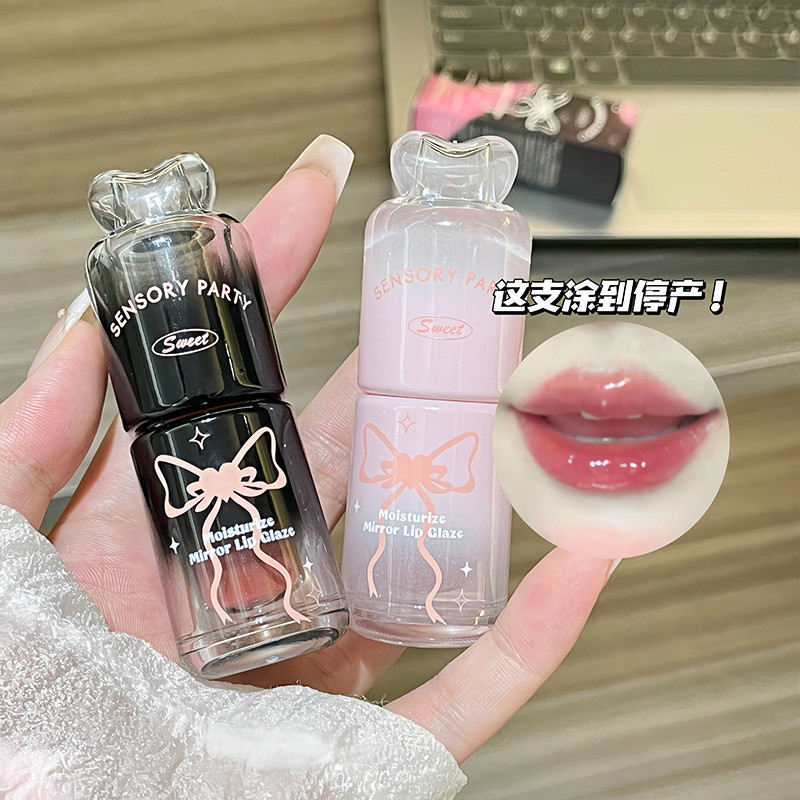 Festa sensorial borboleta brilhante espelho brilho labial não é fácil de colar copo hidratante fácil de colorir Toot láb