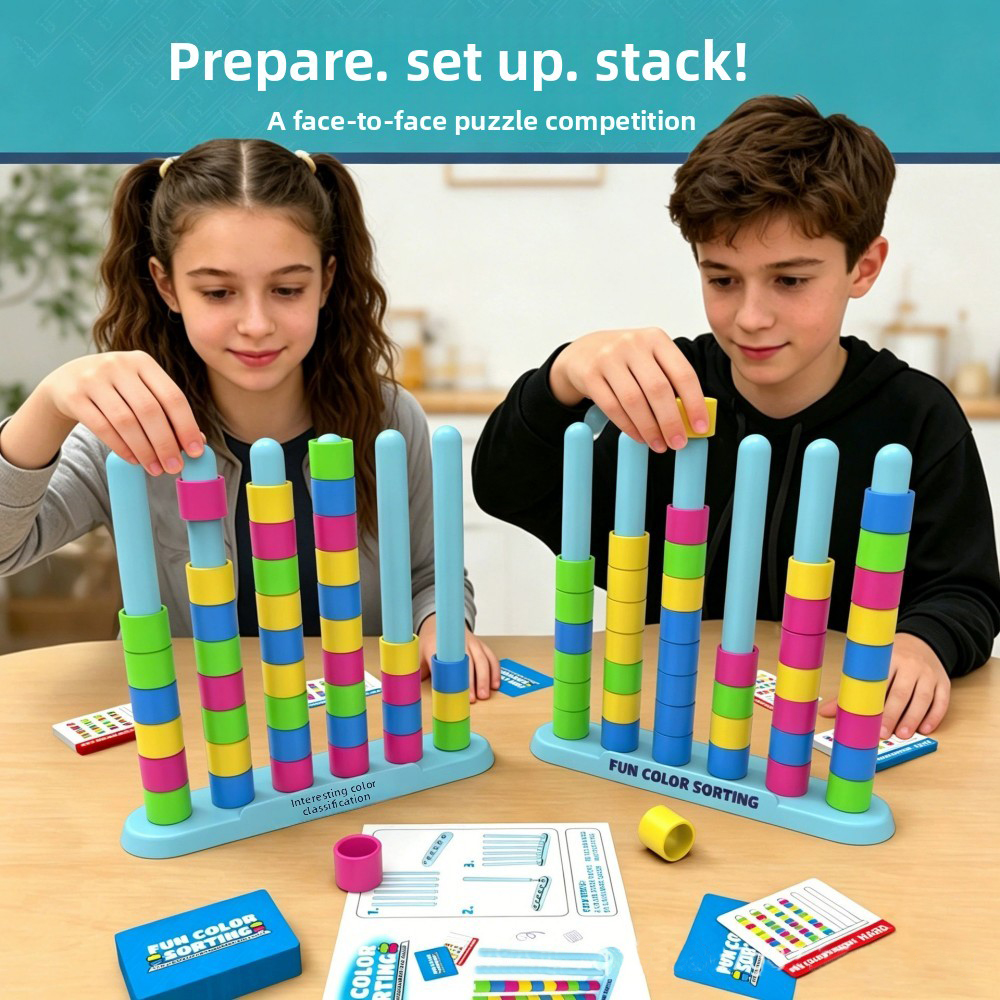 Copos De Empilhamento De Classificação De Cores , Brinquedo Sensorial Montessori , Jogo De Correspondência De Aprendizag