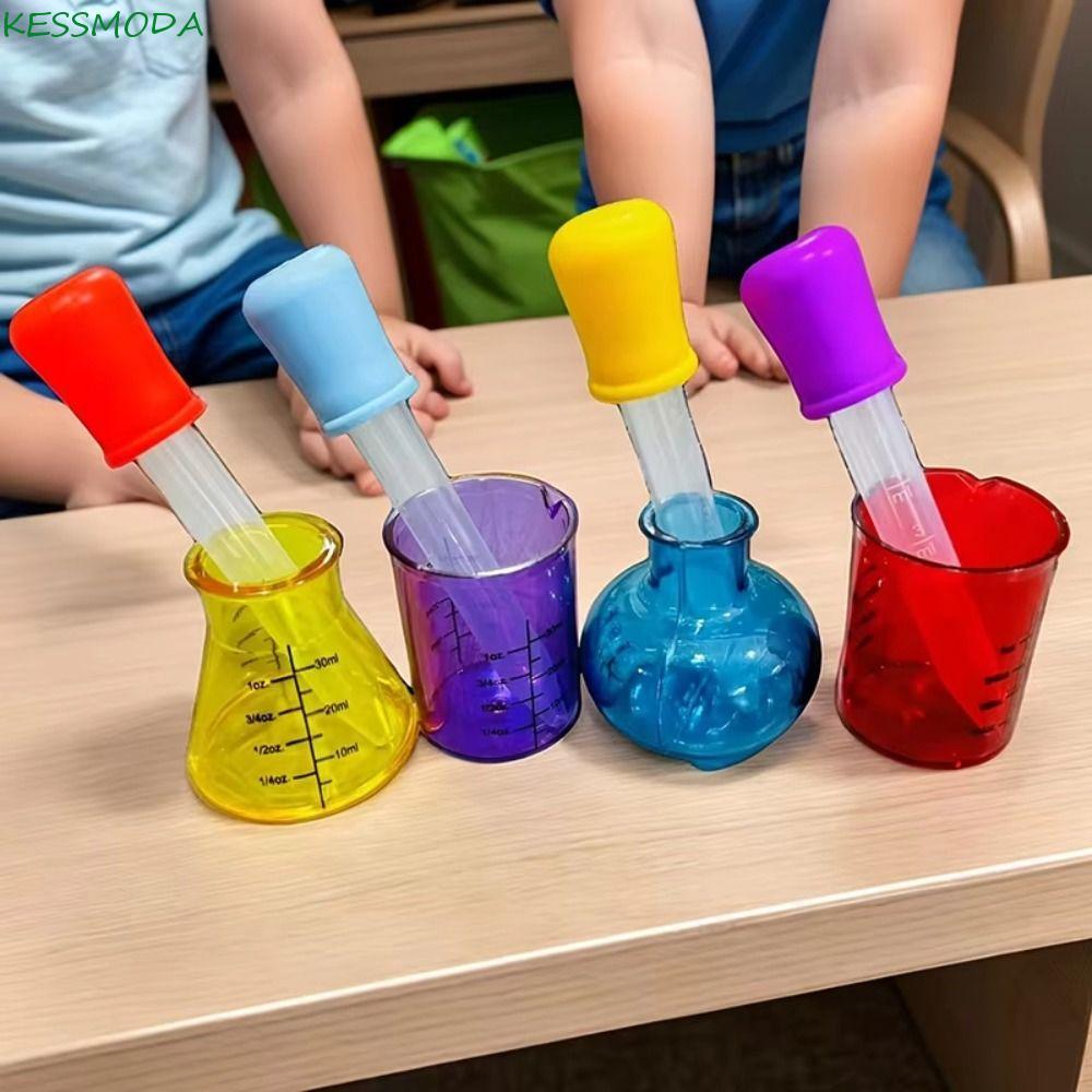 Ferramenta De Medida Líquida , Mini Copos De Medição Coloridos Sensoriais DIY 4 , Com Experimento Científico De Plástico