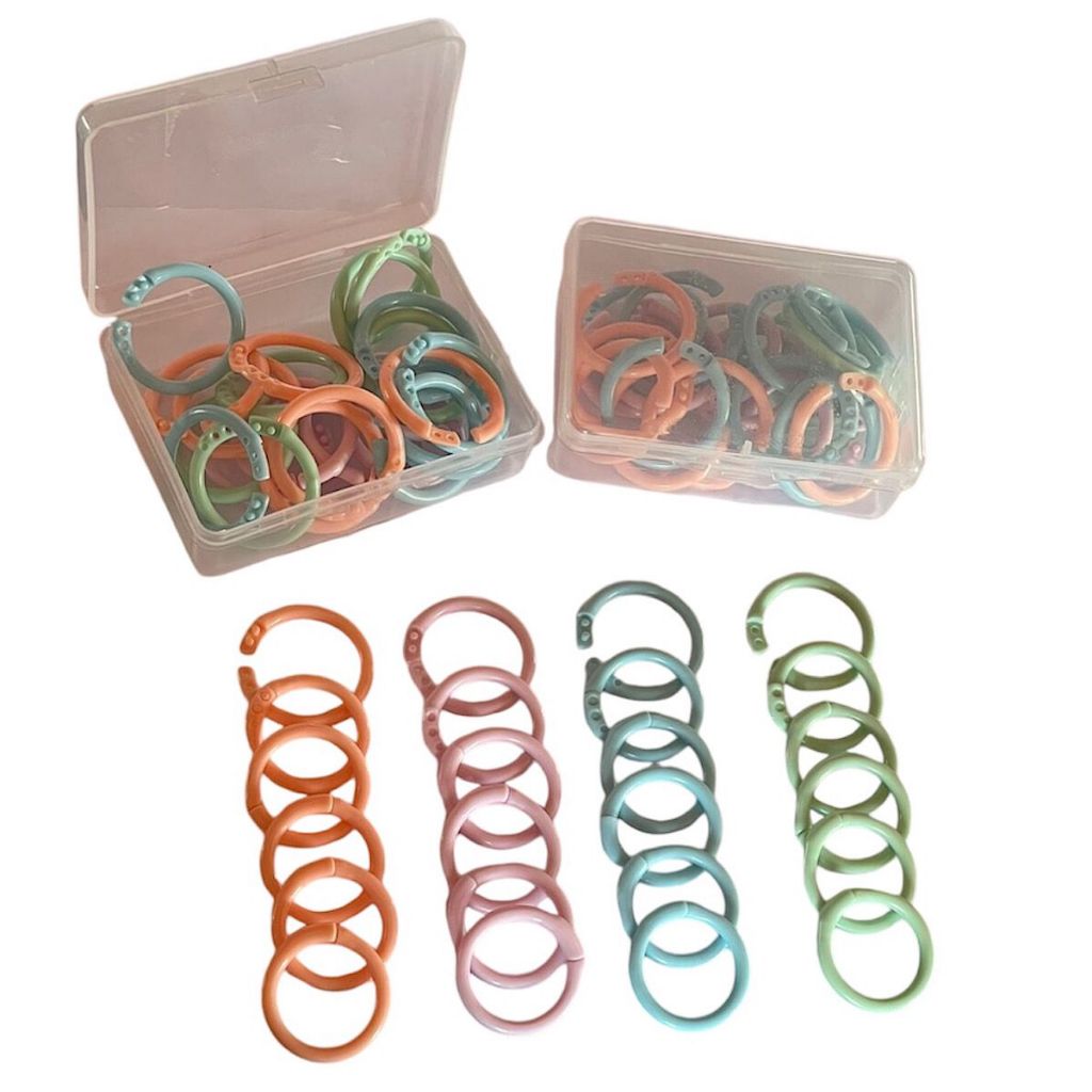Argolas Coloridas Multifuncional Em Círculo 22mm Kit Com 25/50/100 Unidades Em Plástico