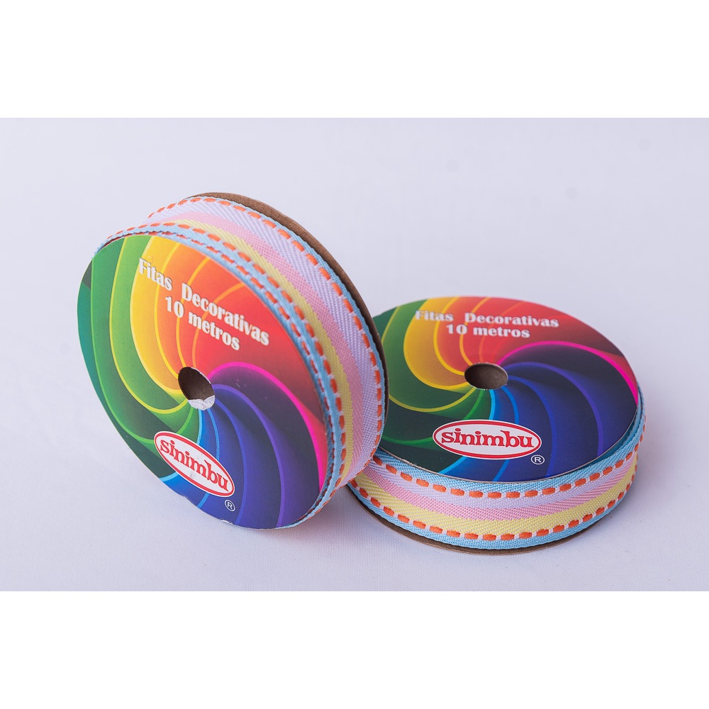 Fita Decorativa Pespontada Colorida Sinimbu PROMOÇÃO N5(22mm largura) 10 metros - Ref: 1814/22