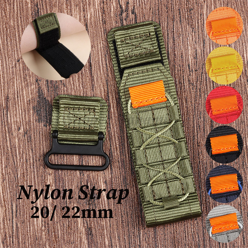 20mm 22mm Colorido Náilon Loop Pulseira De Relógio Universal Esporte Lona Estilo Militar Masculino Feminino Substituição