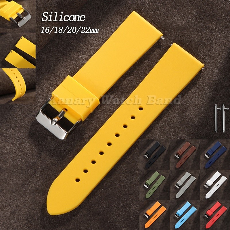 Pulseira De Relógio De Silicone Colorida 16mm 18mm 20mm 22mm À Prova D'água De Borracha Macia Esportiva Smartwatch Intel