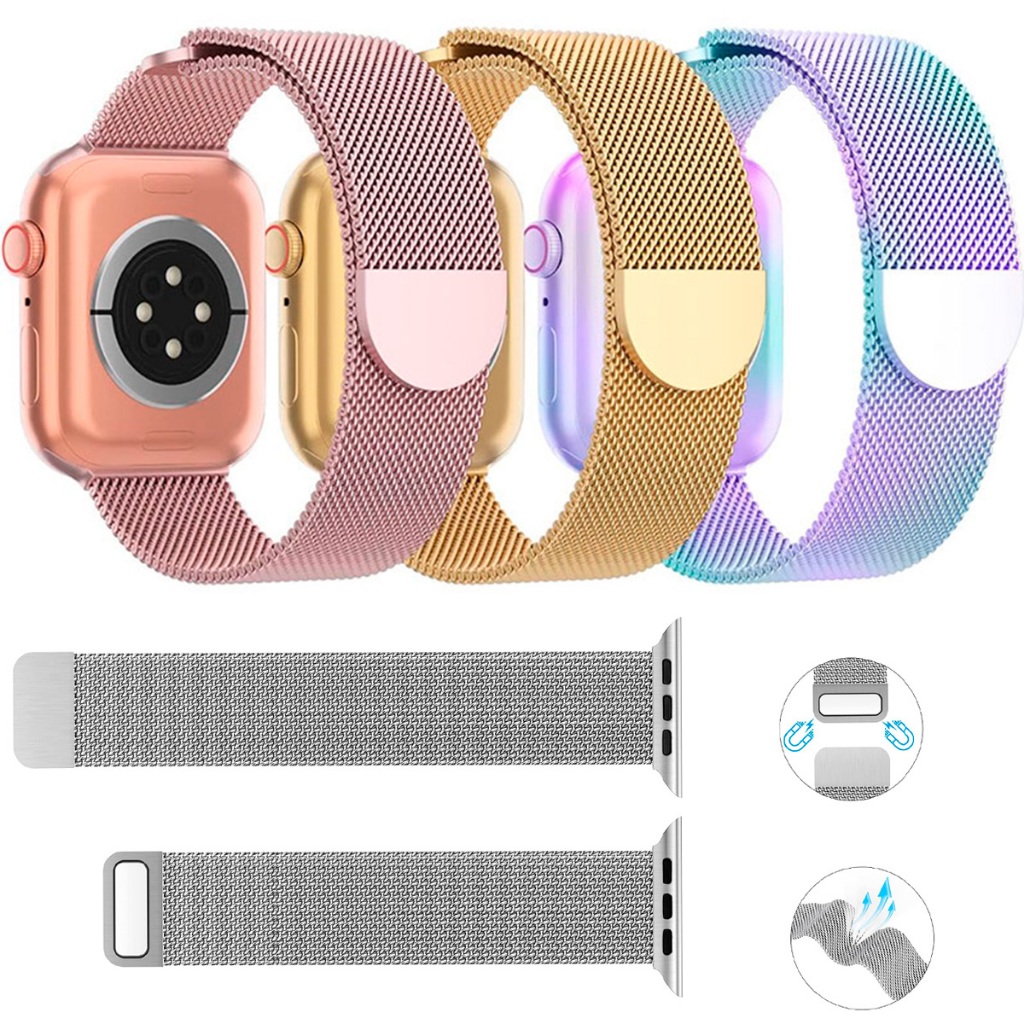 Pulseira Metal Milanes Magnetica Colorida para Todos Samsung Galaxy Watch 20mm e 22mm