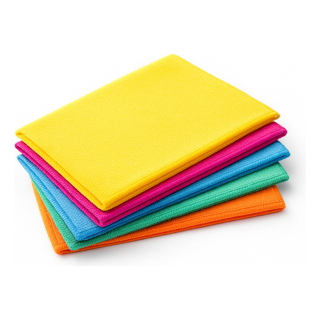 Pano Limpeza Multiuso Microfibra Kit 5 Peças Super Absorvente Sem Fiapos Ideal Para Casa E Carro