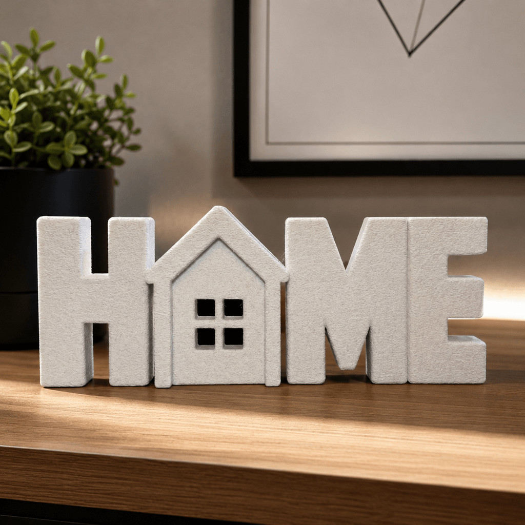 Placa Home Escrita Estilo Minimalista - Decorativo