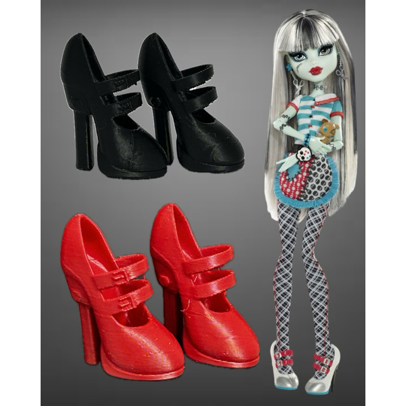 Sapato Monster High Frankie Stein Branco | Reposição Impressa em 3D em PLA | Home Ick Playset