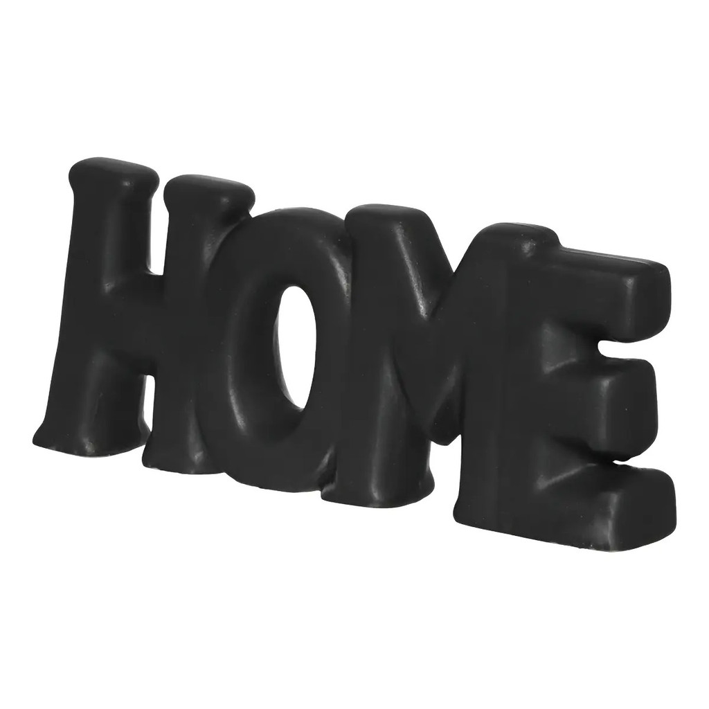 Palavra Decorativa Home De Porcelana De 17x7,5x3cm - Cor: Preto