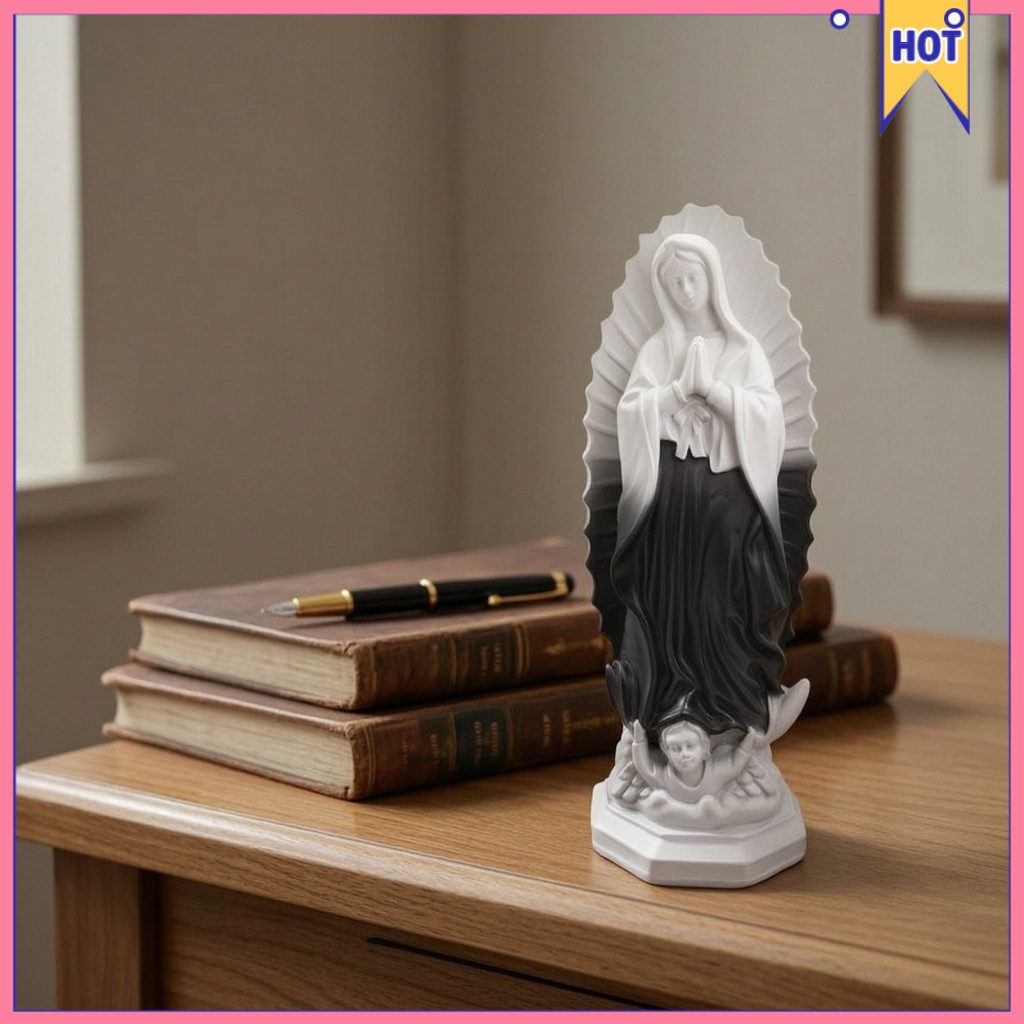 Lady of Guadalupe Resin Statue Virgin Mary Religious Figurine for Home Altar Tabletop Decor Christian Gift for Mother's