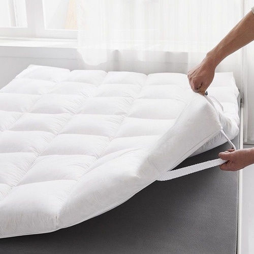 Pillow Top Solteiro Protetor De Colchao Toque Aveludado 400 Fios