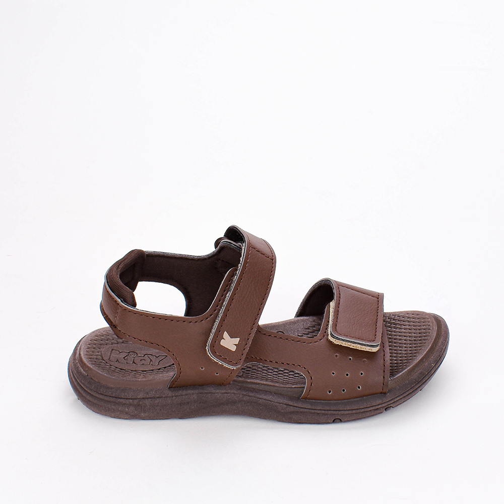 Sandália Infantil Menino Kidy Comfort Fecho Duplo Café