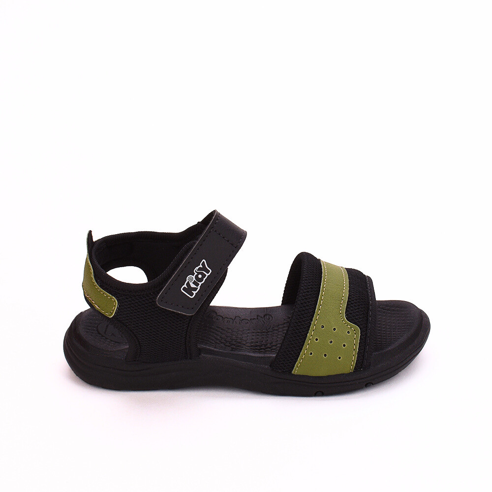 Sandália Papete Infantil Menino Comfort Preto Verde Militar
