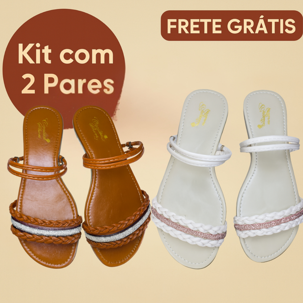 Rasteirinha sandalia 2 em 1 Comfort Plus Moda Verão Lançamento