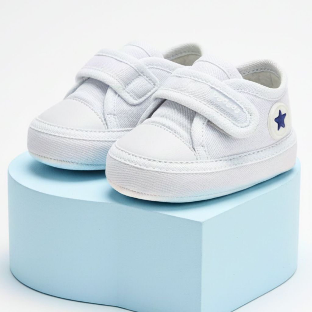 Tênis Bebê Menino Infantil masculino Branco estrela star Comfort