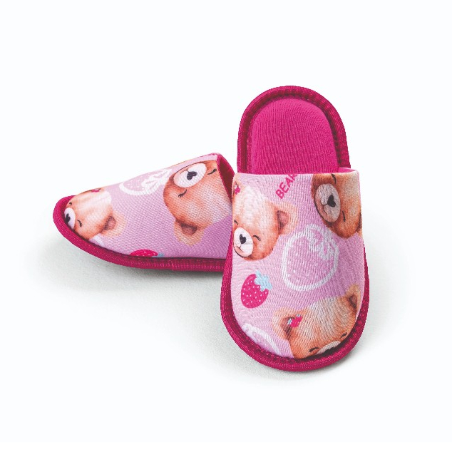 Pantufa Moranguinho infantil Meninas Urso Fofo, Chinelo de Quarto Nuvem Slide Desenhos Menina Charmosa, Solado Comfort