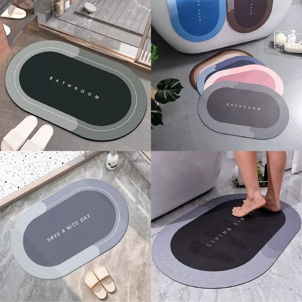 Tapete Antiderrapante para Casa e Banheiro Super Absorvente Secagem Rápida Chuveiro 40X60 CM