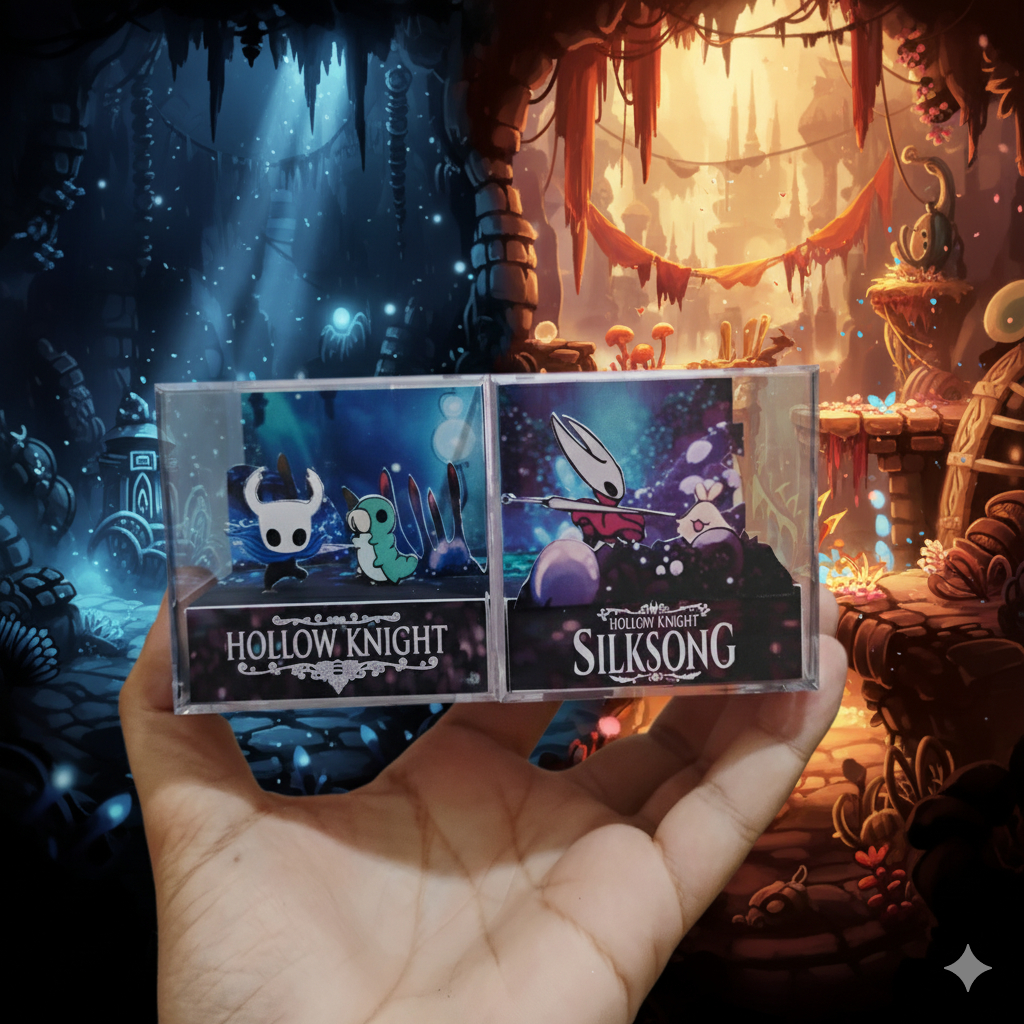 Combo Hollow knight mini cubos dioramas (silksong + hollow knight) modelo 2
