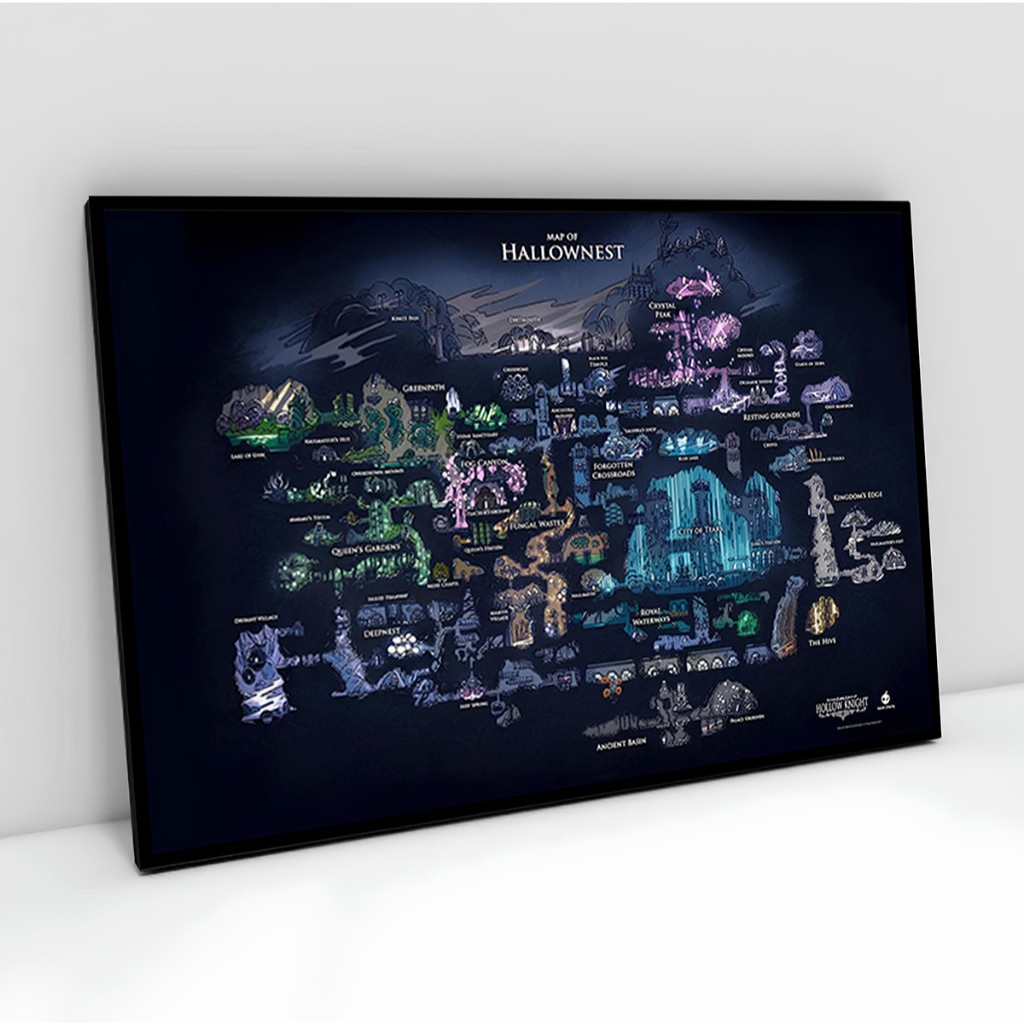 Quadro Decorativo Mapa Hollow Knight E Silksong Jogo 2D Gamer Geek