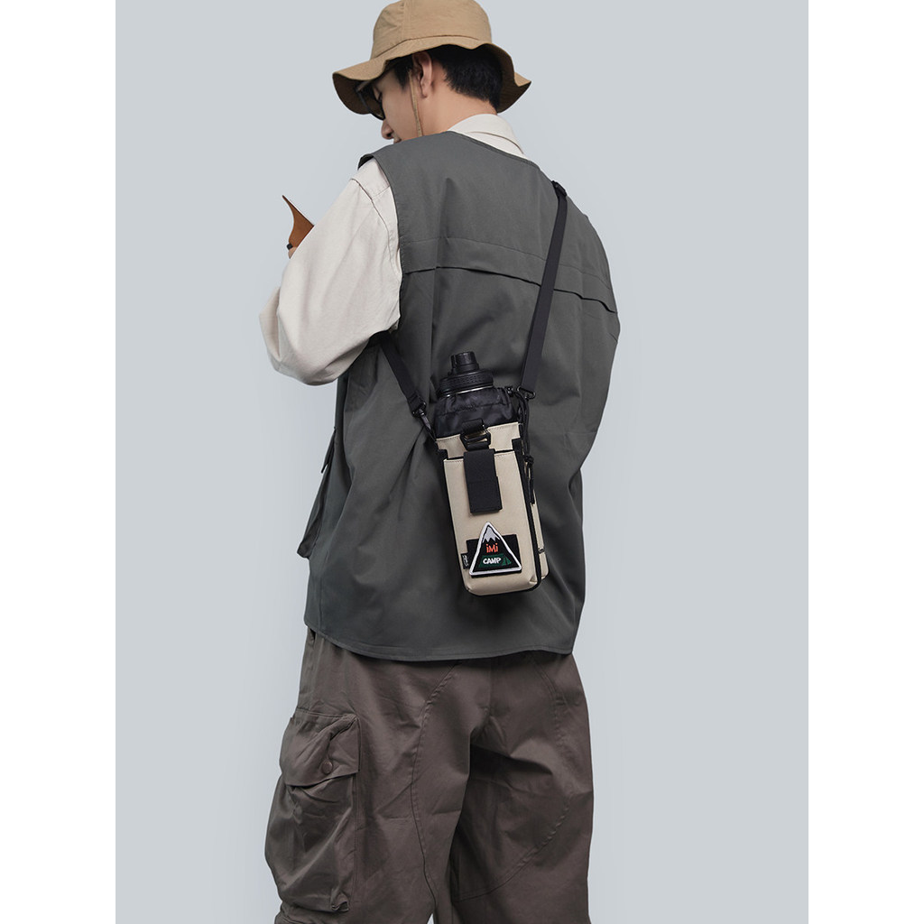 IMipack destacável multifuncional bordado selo mensageiro saco balde do telefone móvel ao ar livre copo de água térmica