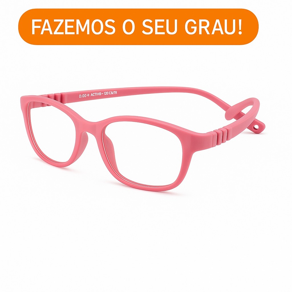 Armação Óculos Bebê Silicone Infantil Flexível 0 A 3 Anos modelo Quadrado