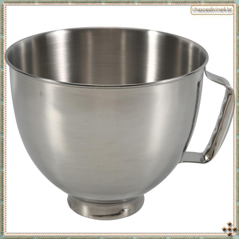[Ykr] Tigela De Prata De Aço Inoxidável Para Misturador De Cabeça Inclinada Classic & Craft Series 4.5-5 QT , 5 Quartos