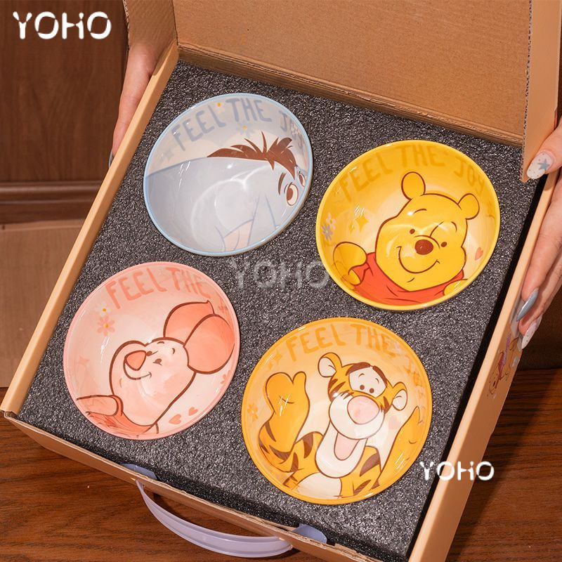 Tigela De Cerâmica Da Série Winnie the Pooh , Conjunto De Arroz Doméstico , Salada Frutas , Presente De Aniversário