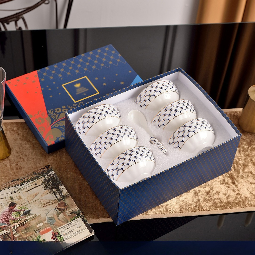 Tigela De Arroz De Porcelana De Osso Estilo Russo Série STAR Leve E Luxuosa Macarrão Sopa Doméstica Única Hotel De Alta
