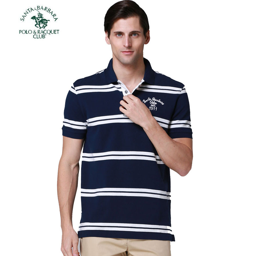 Saint Paul Qualidade POLO Plus Size Shop Verão Masculino Negócios Casual Listrado Camiseta de Manga Curta PS12KT307