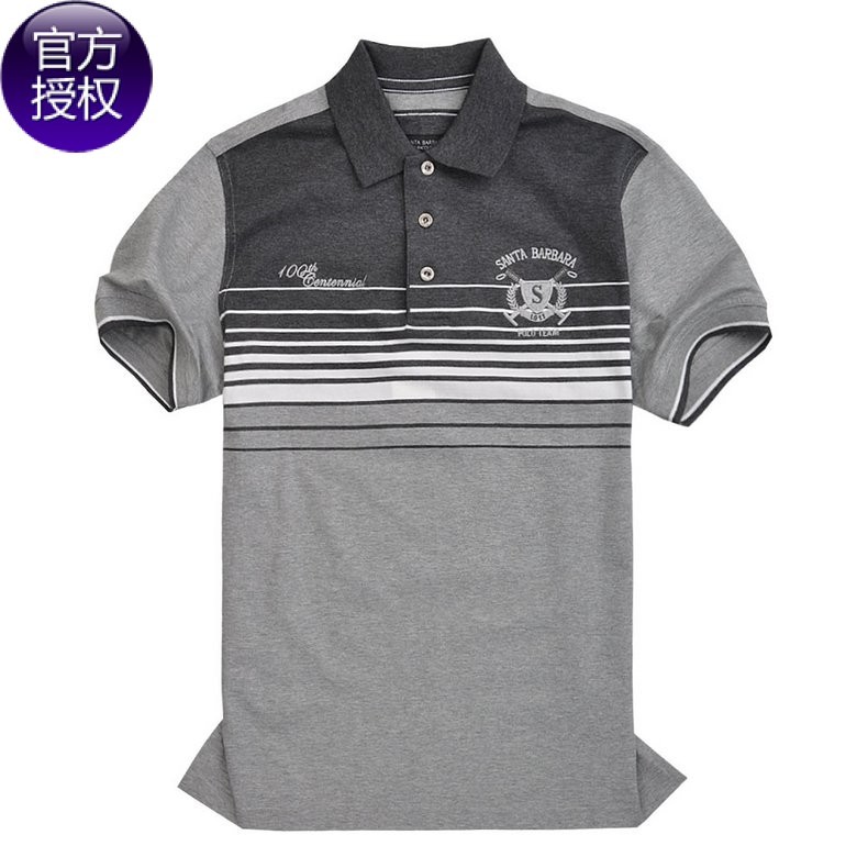 Saint Paul contador qualidade verão novo estilo algodão listrado lapela masculina de manga curta camiseta POLO PS11KT315