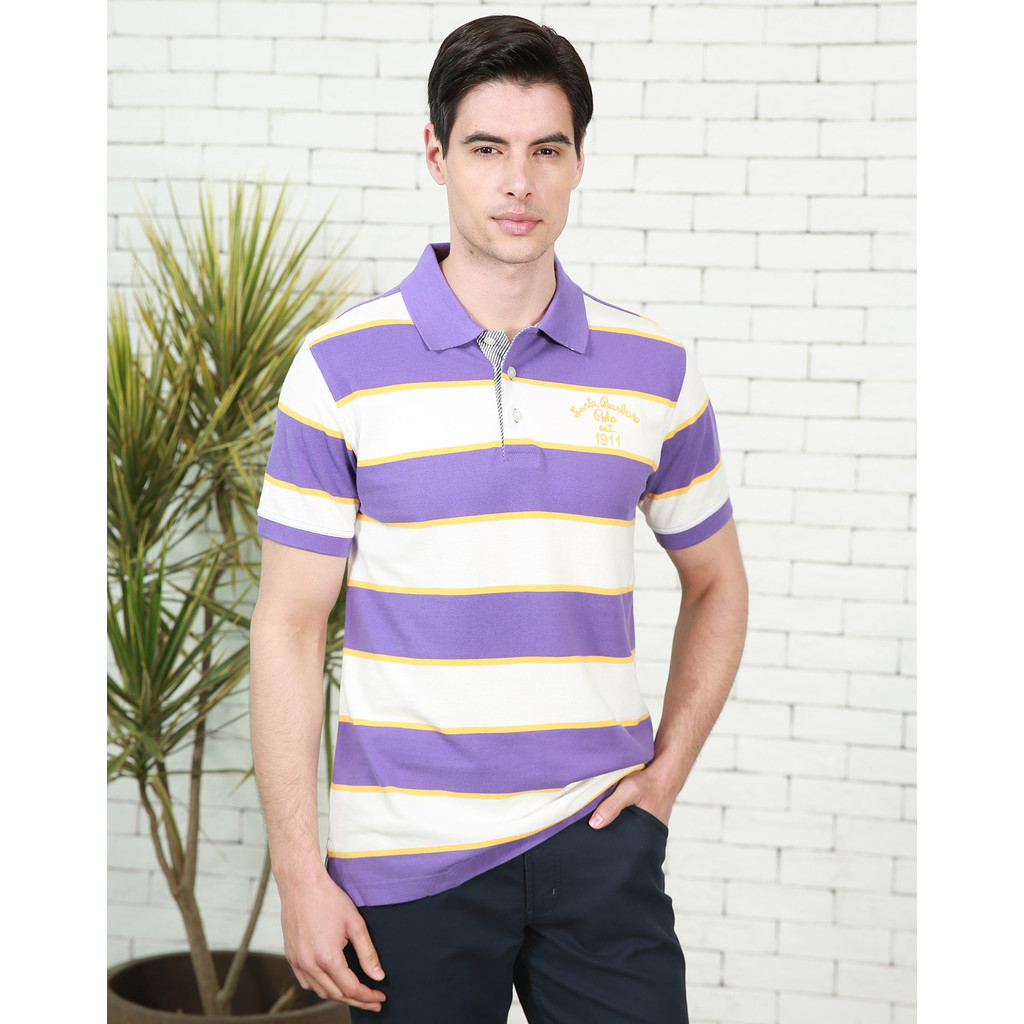Saint Paul contador qualidade bens usados verão camisa POLO masculino negócios Casual listrado de manga curta camiseta P