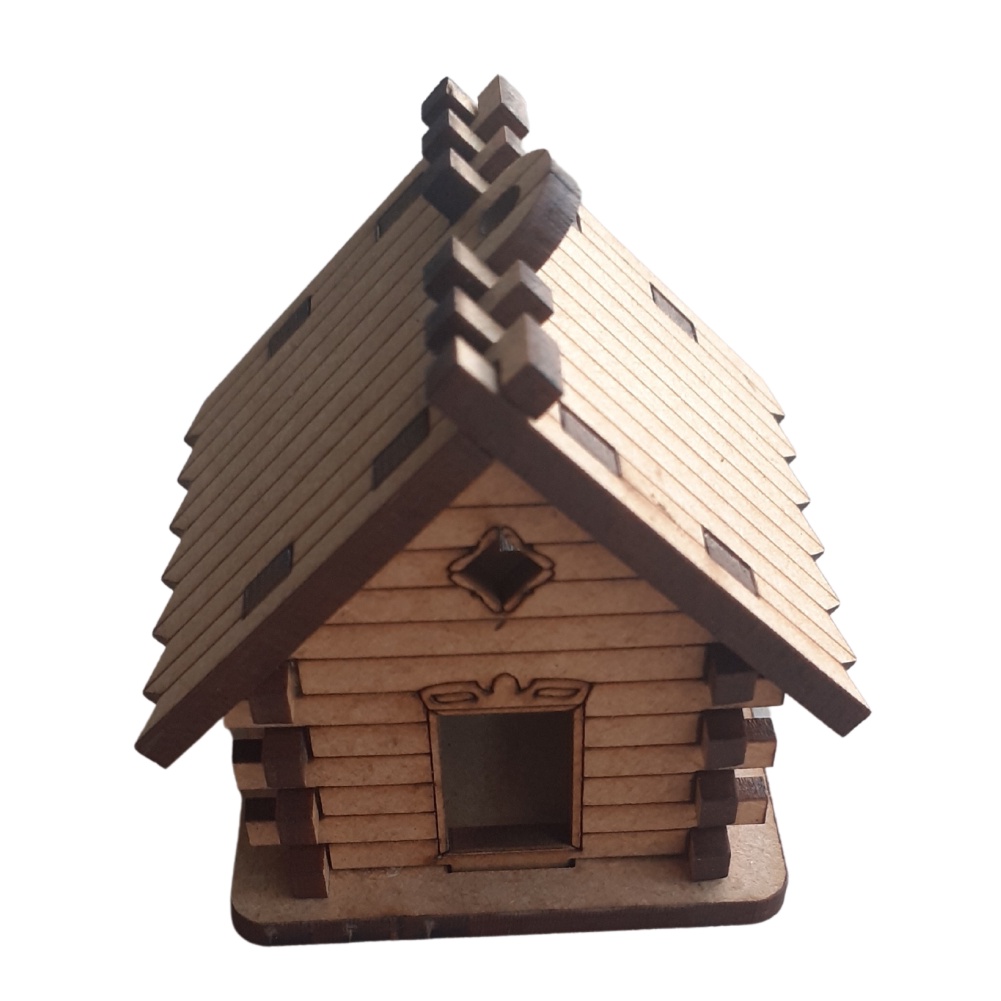 Kit com 10 Cabaninha de MDF cru 4,5cm Maquete Artesanato Pintura Fazendinha Natal