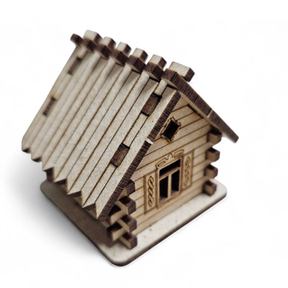 Kit 50 Mini Casinha Decorativa Em MDF Cru Artesanal Ideal Para Maquete Decoração