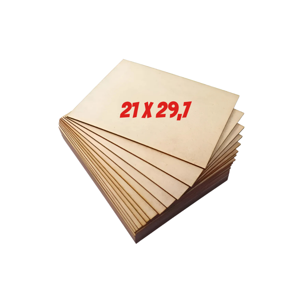 Kit Chapa Cru 21 x 29,7 MDF 3mm Ideal Para Quadro Artesanato Sublimação Pirografia Mandala Maquete Pintura