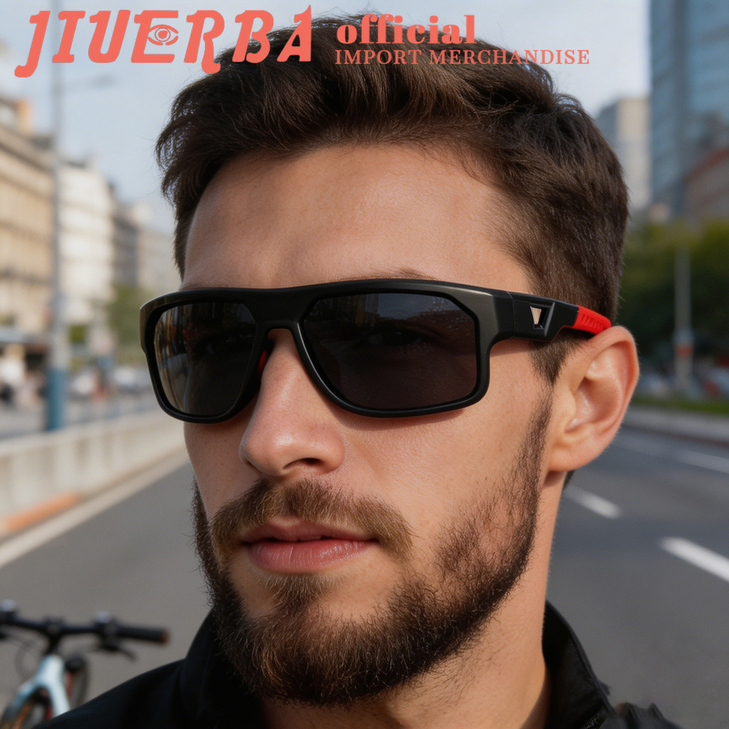(JIUERBA) Óculos De Sol Polarizados Modernos Para Ciclismo Premium Com Armação Adequada A Pele Unissex Dirigir Ao Ar Liv