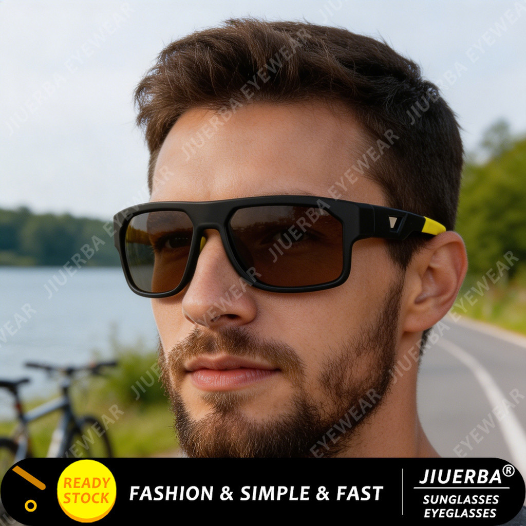 (JIUERBA) Nova Chegada Na Moda Premium Com Armação Polarizada Para Ciclismo Óculos De Sol Unissex Dirigir Ao Ar Livre UV