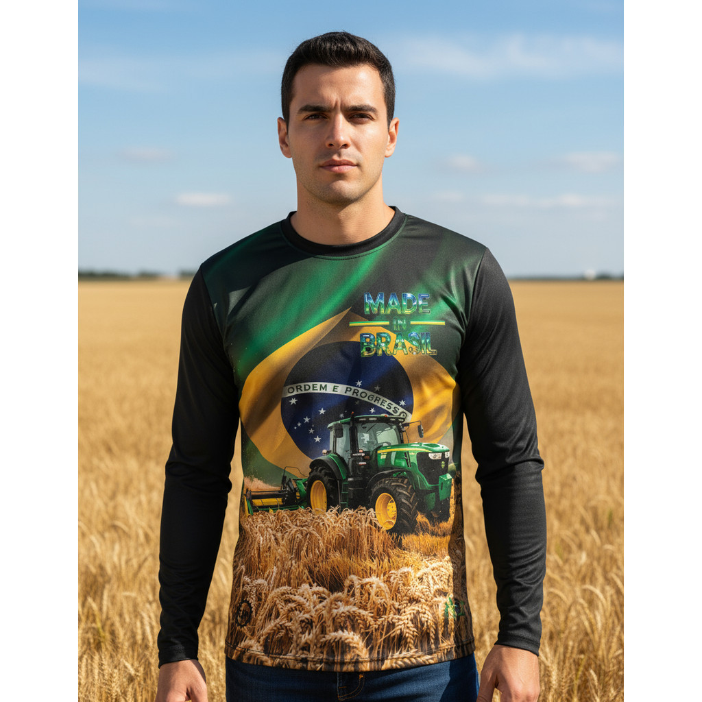 Camiseta Agro Tractor Plantation Soja Brasil Proteção (kit 2)