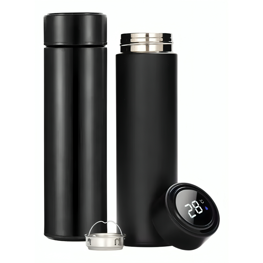 Garrafa Térmica Inteligente Com Visor De Temperatura Sensor Digital Led Café Água Quente Gelado