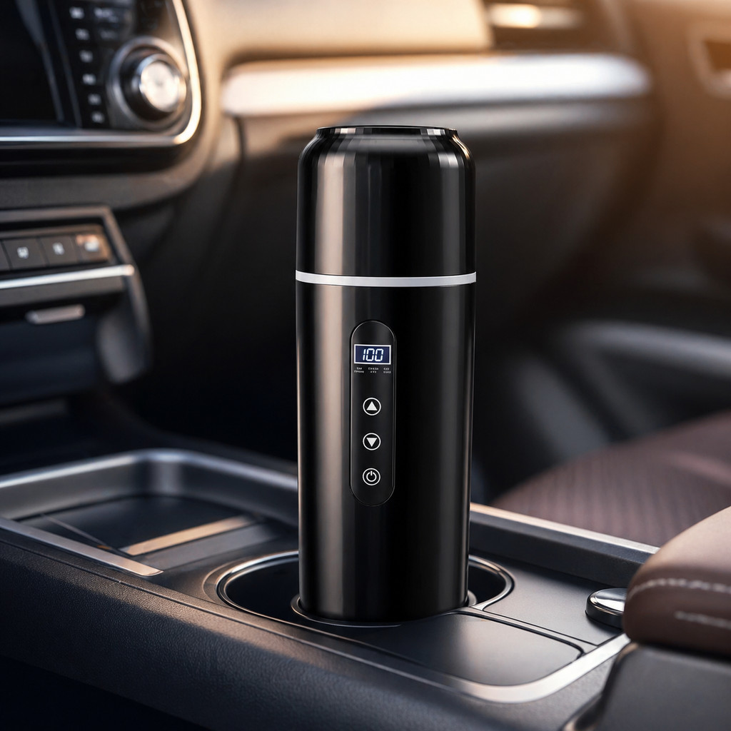 Copo Térmico para Carro 500ML Aço Inox 316 Visor Digital Controle Temperatura Tipo C VPL-3241
