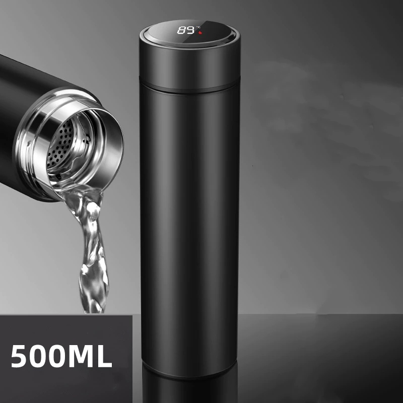 arrafa térmica digital de 500ml com visor de temperatura, isolamento inteligente, bebidas de café e chá, sem bateria