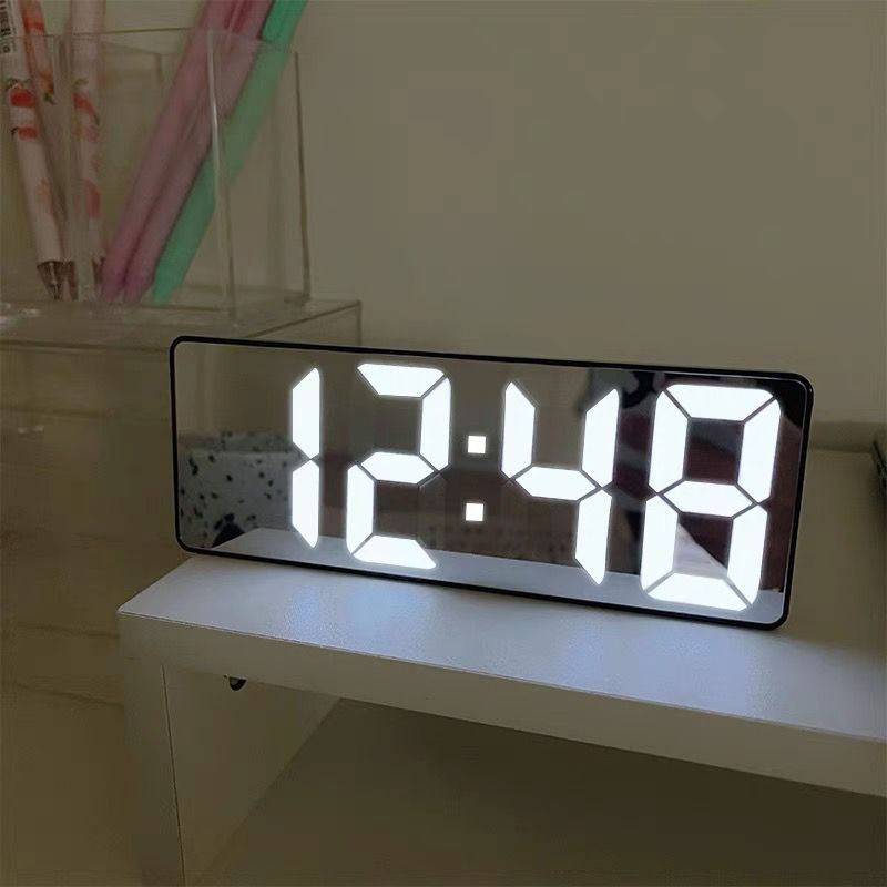 Relógio Digital De Mesa Com Display LED Visor Grande E Claro Compacto Para Escritório Casa E Cozinha