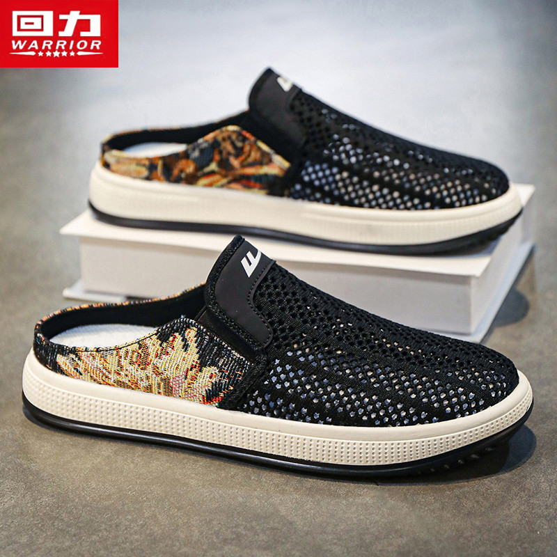 Puxar para trás chinelos de dedo do pé sapatos masculinos 2026 novo estilo verão oco respirável sandálias antiderrapante