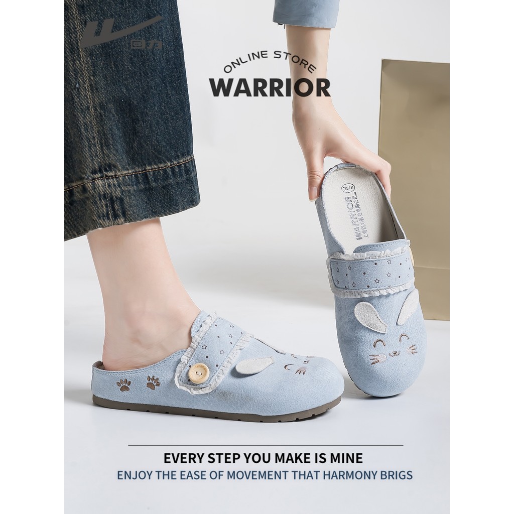 Puxar para trás meia chinelos femininos 2026 sapatos azul doce verão Design sentir luz moda gigante olhar sola macia chi
