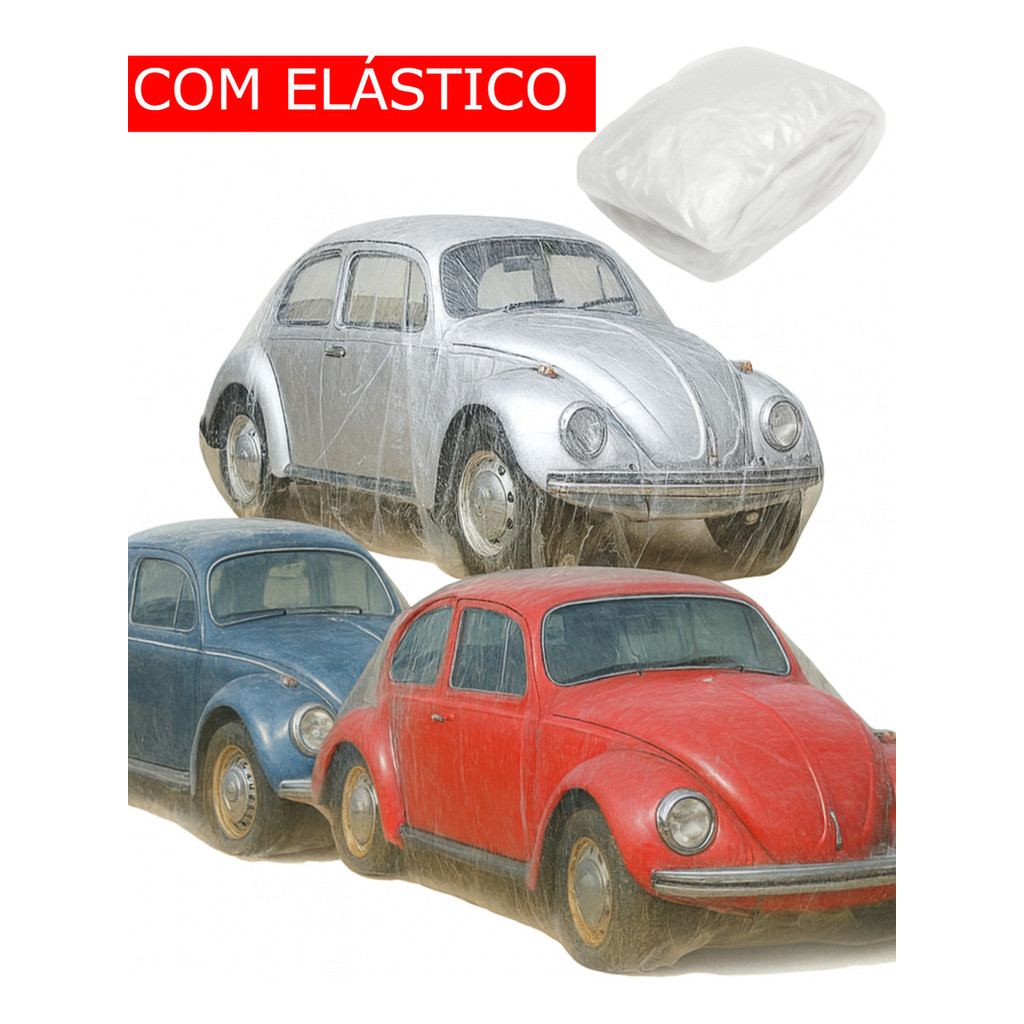 Capa Transparente Cobrir Fusca Proteção Impermeável Elástico