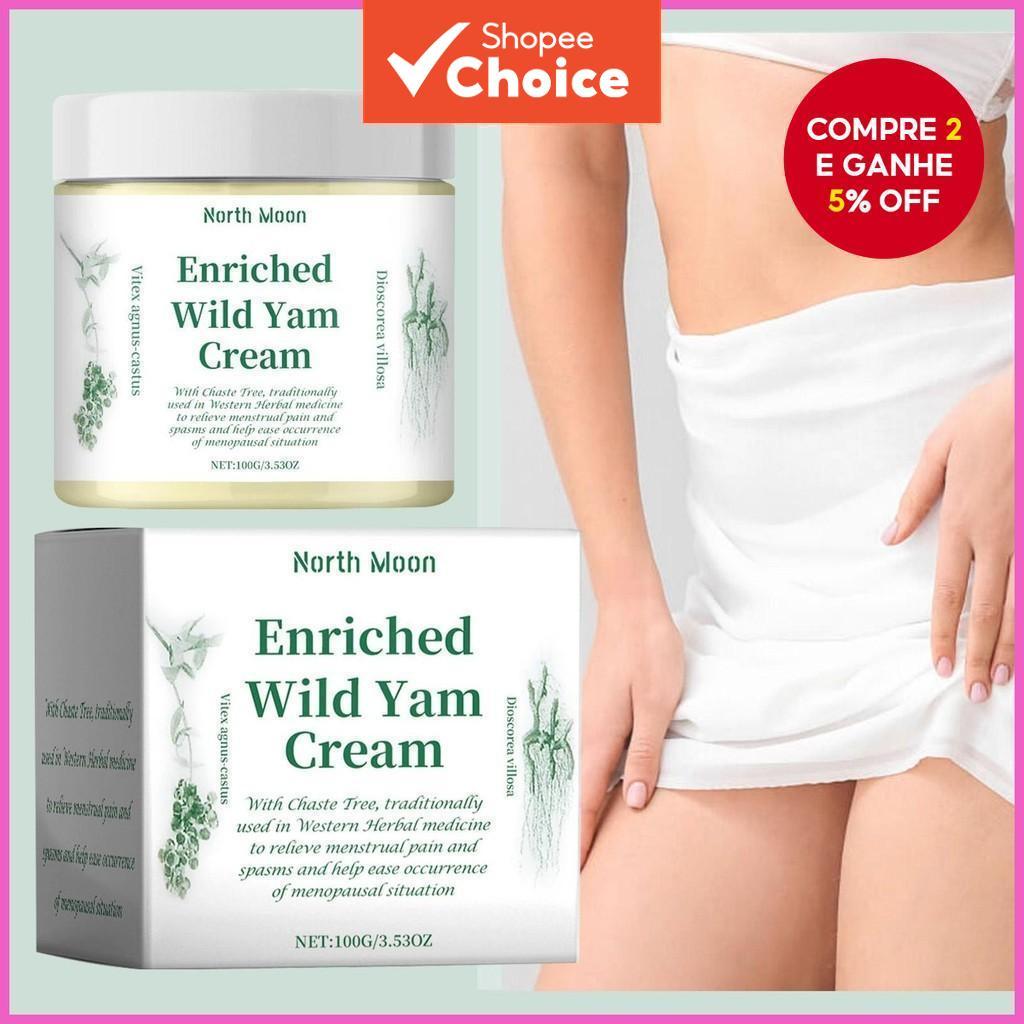 Creme de Inhame Selvagem Premium 100g – Creme Hidratante Natural & Orgânico, Equilibrante para Mulheres, Manteiga