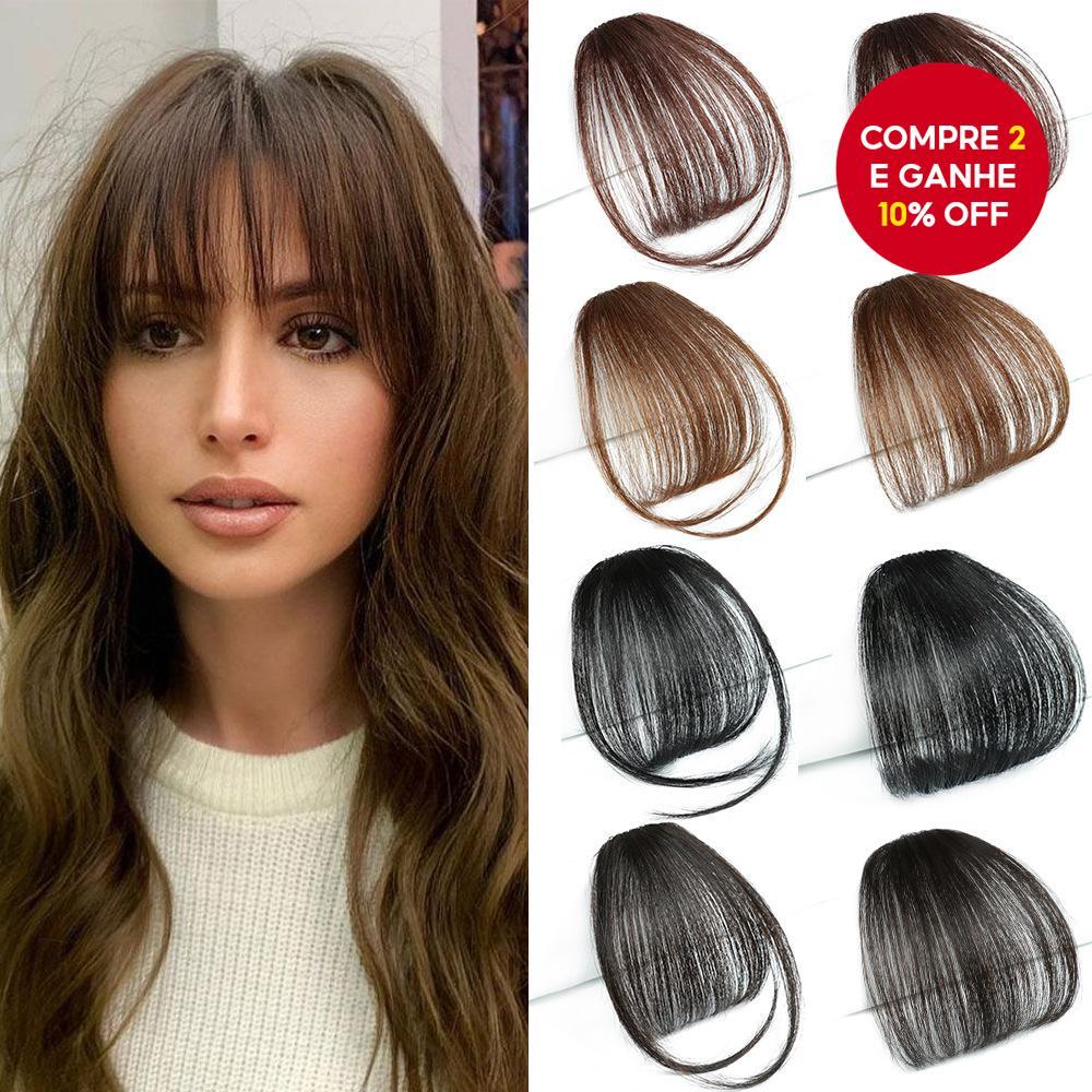 Peruca de Franja Invisível Natural para Mulheres, Aberta e Realista, Acessório de Cabelo Sintético.