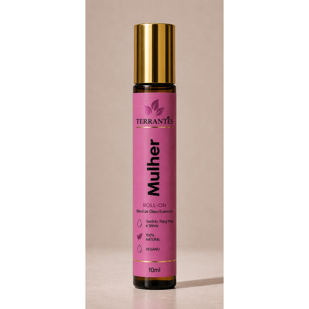 Blend Sinergia de Óleos Essenciais Mulher Feminino Roll-on 10ml Terrantês 100% Natural Aromaterapia