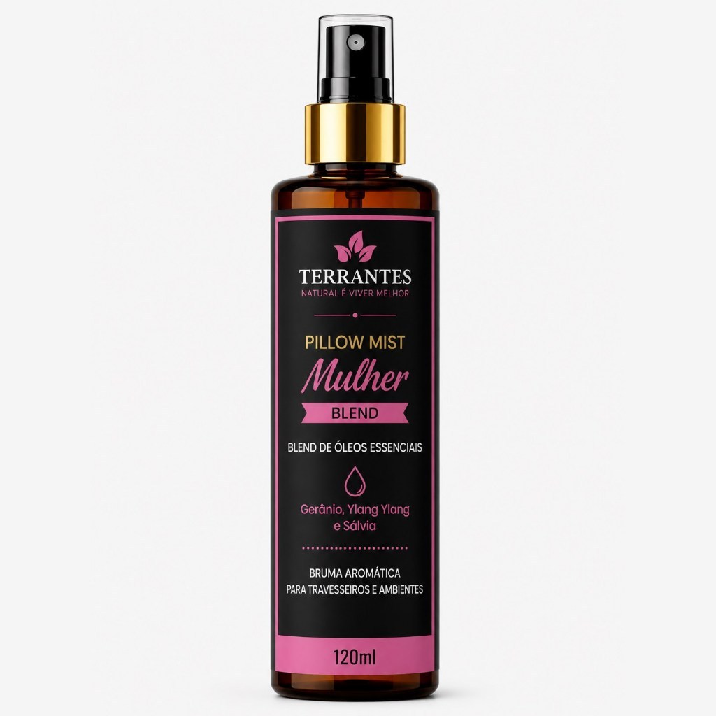 Pillow Mist Blend Mulher 120ml Terrantês Spray Aromático para Travesseiro e Ambiente Bruma Perfumada Natural