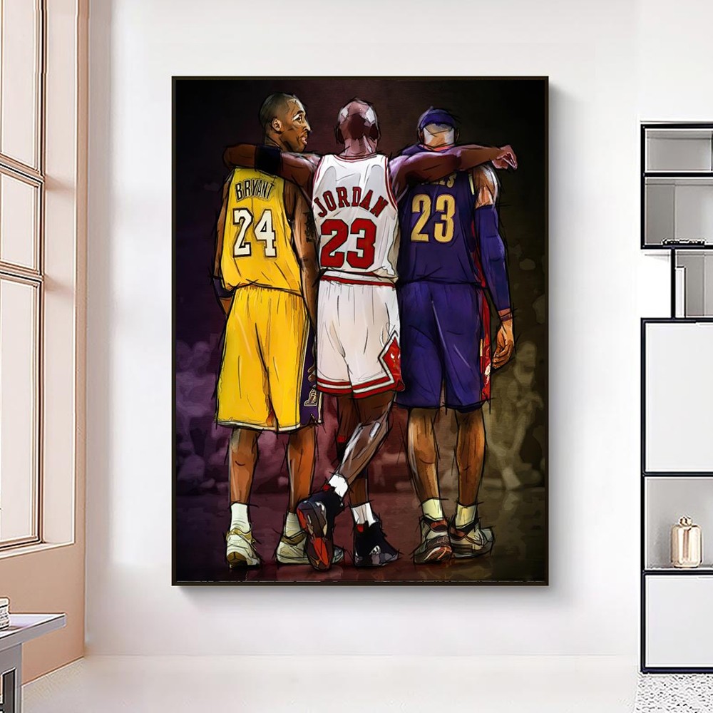 Quadro Basketball Stars , Poster abstrato, Casa moderna, Decoração da sala, Mural Pictures, Presente