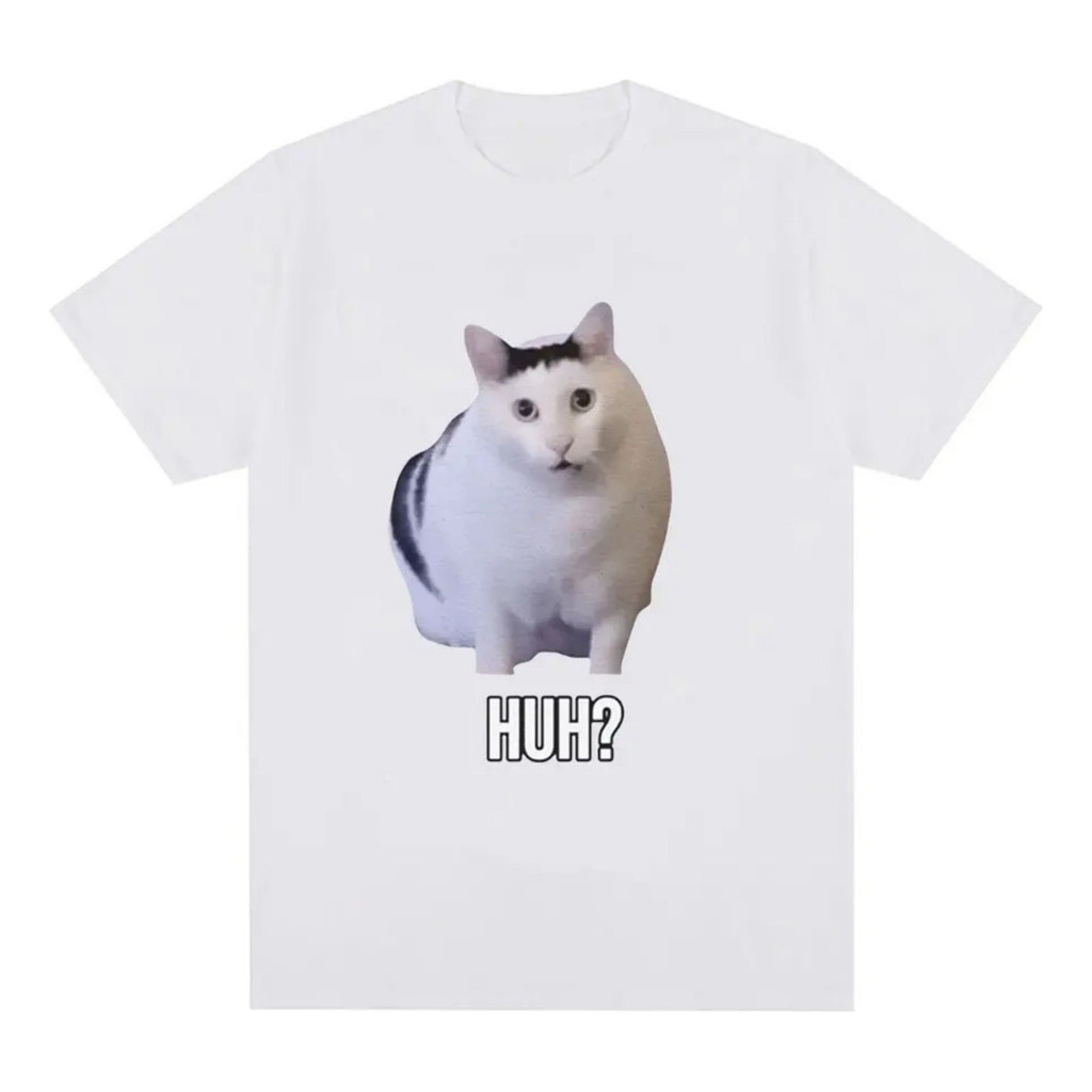 Camiseta Basica Engraçada Unissex Gato Huh Meme 100% Algodao